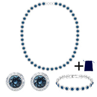 2025 New Light Luxury Round Necklace Pendant Earnail Bracelet, High Jewelry Set, Daily Wear, Party Essential - Anniversary Gift
