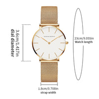 HANNAH MARTIN Brand Quality Stainless Steel Japan Quartz Movement Waterproof Women 36mm Full Rose Gold Ladies Dropshipping Watch