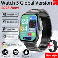 New Watch 5 Smart Watch Women AMOLED Screen Fitness Tracker Heart Rate ECG GPS Track Waterproof Call Smartwatch For IOS Android