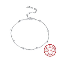 Rinntin Genuine 925 Sterling Silver Ball Faceted Bead Chain Anklets Fashion Women Summer Foot Bracelet Ankle Straps Jewelry SA80