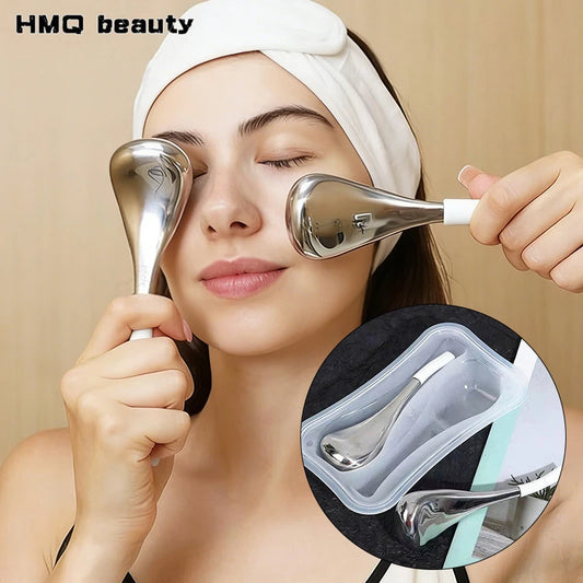 Ice Globes Spoon Massager Face Beauty Cryo Sticks Cooling Spa Skin Massage Tools Beauty Salon Facial Care Tool with Storage Box