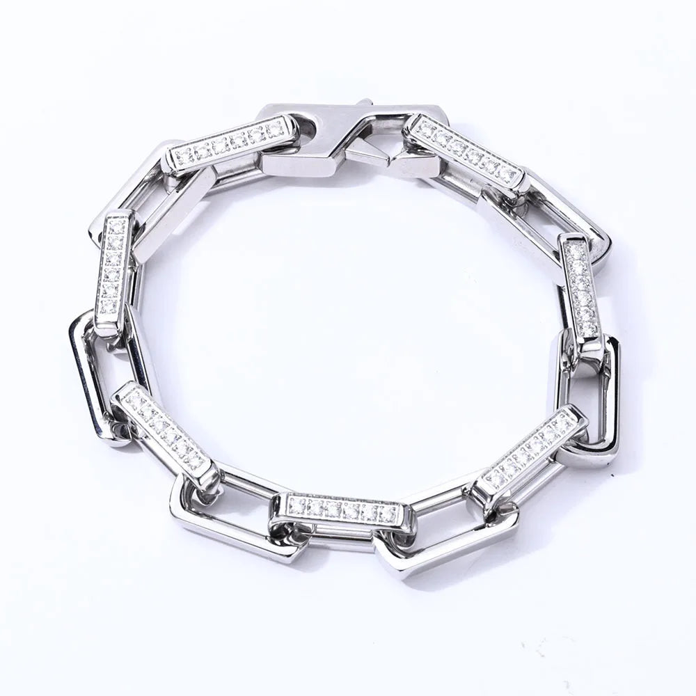 2024 Fashion High Luxury Bamboo Bracelet for Men and Women, Non-fading Titanium Steel Zircon Hip-hop Jewelry Accessories