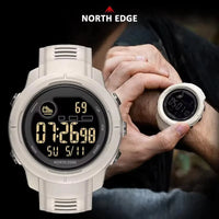 NORTH EDGE NEW MARS 5 Men's Digital Watch Outdoor Military Sports LED Watches Waterproof 50M HR & SpO₂ Smartwatch For Men Women