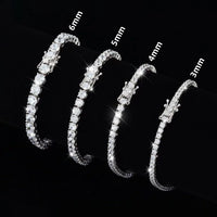 100% Real Moissanite Tennis Bracelet 925 Sterling Silver Plated 18K Gold with GRA Bracelet for Women Man Sparkling Party Jewelry