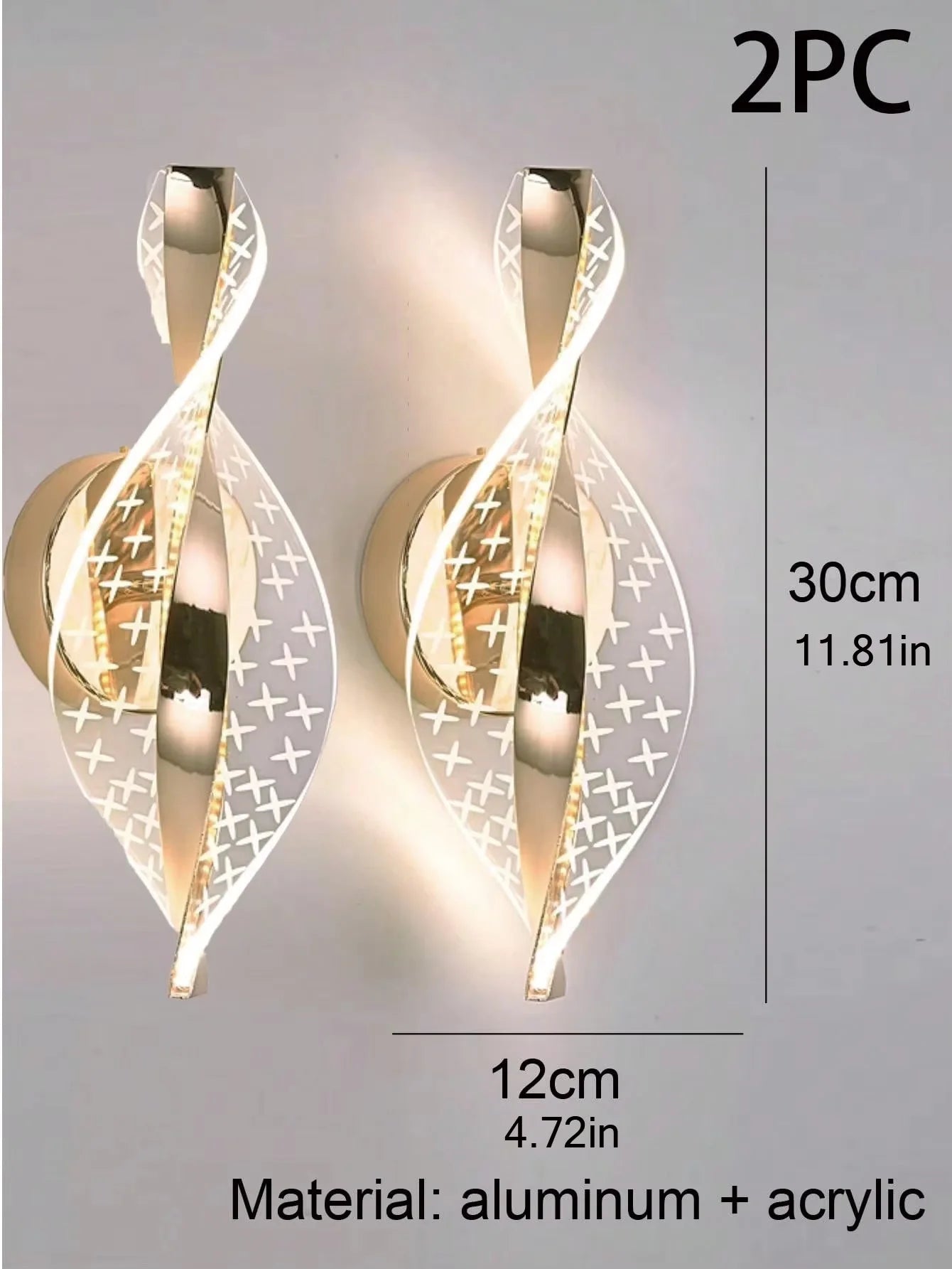 1pc/2pc modern gold/black LED acrylic wall sconce for lustre living room back wall, bedroom bedside home decor lighting.