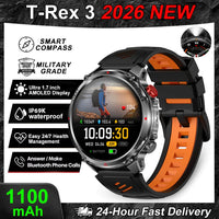 2026 New T-Rex3 Pro GPS Tracker 1100mAh Smartwatch Men 120-Day Standby Clock Rugged Outdoor Sport 10ATM Waterproof Call Watches