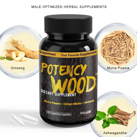 Extra Strength Male Supplement with Panax Ginseng Ashwagandha Gingko Tribulus Extract for Energy, Stamina, & Boosting Blood Flow