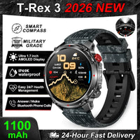 2026 New T-Rex3 Pro GPS Tracker 1100mAh Smartwatch Men 120-Day Standby Clock Rugged Outdoor Sport 10ATM Waterproof Call Watches