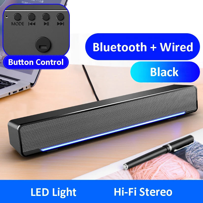 Soundbar Wired And Wireless Bluetooth 5.0 Speaker For TV Soundbar With Subwoofer Wireless Bluetooth Sound Bar For TV Laptop
