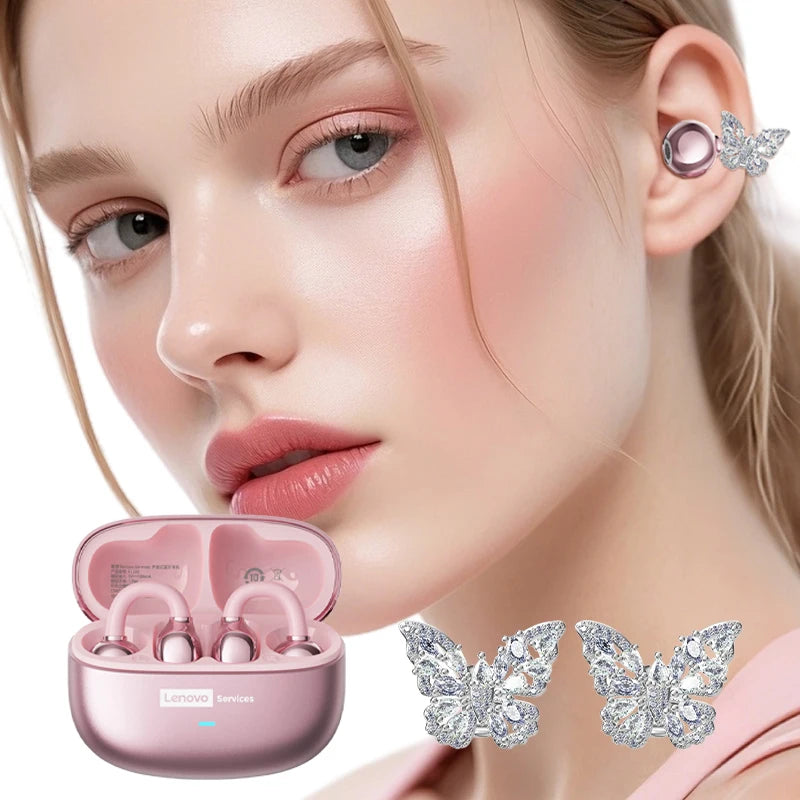 Lenovo LE302 HIFI Stereo Sports Ear Clip Earphones OWS Bluetooth 6.0 Headset Noise Cancelling Headphones Long Endurance Earbuds