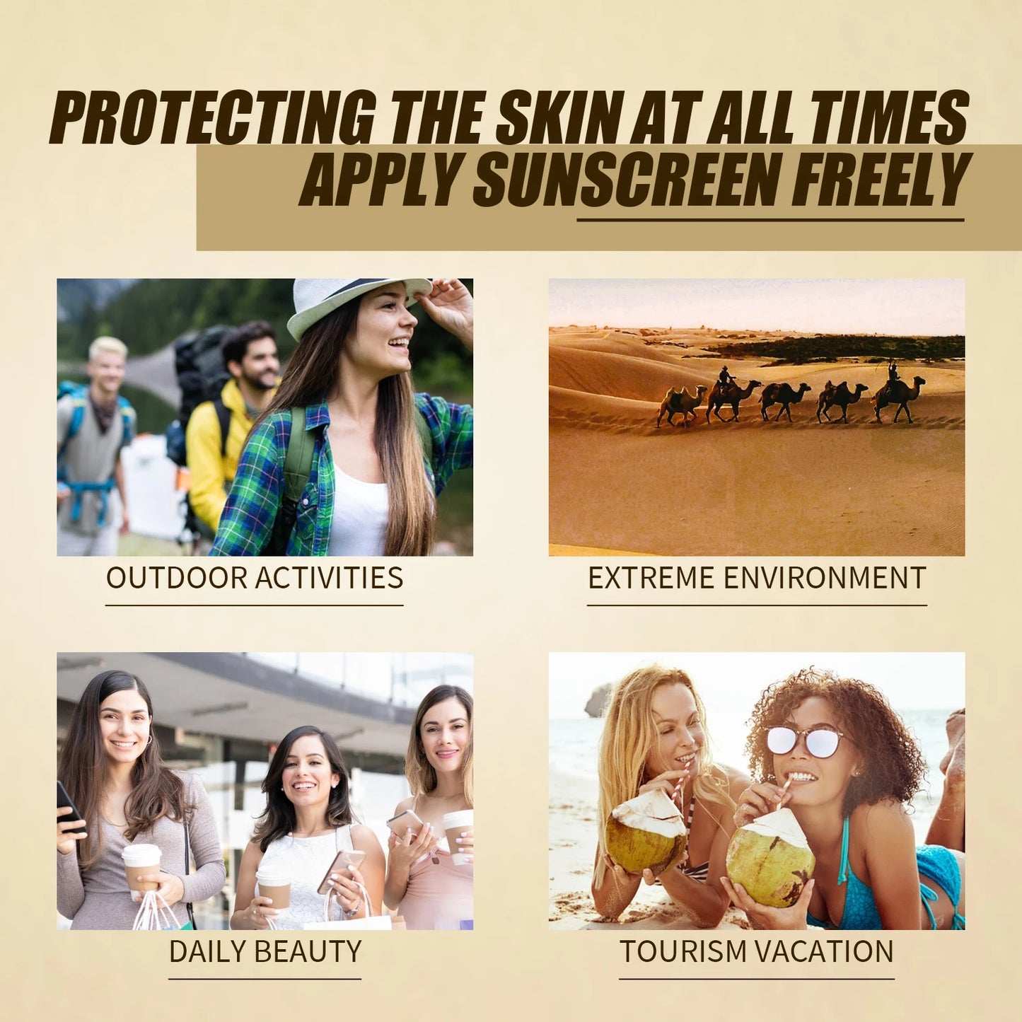 50ML Spf 50 Rice Sunscreen Cream Outdoor UV Protection Moisturizing Soothing Redness Sweatproof Prevent Sunburn Sunblock Lotion