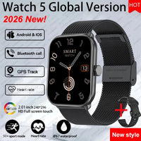 New Watch 5 Smart Watch Women AMOLED Screen Fitness Tracker Heart Rate ECG GPS Track Waterproof Call Smartwatch For IOS Android