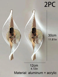 1pc/2pc modern gold/black LED acrylic wall sconce for lustre living room back wall, bedroom bedside home decor lighting.