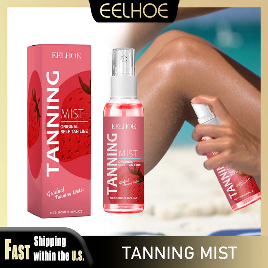 EELHOE 100ml Tanning Oil Spray Darker Sun Tan Bronzer Skin Tanned Intensifier Natural Nourishing Moisturizing Self-Tanning Care