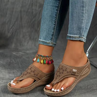 Women's Casual Beaded Flat Sandals, Bohemian Ankle Bracelet Flip Flops, Summer Beach Vacation Shoes for Women