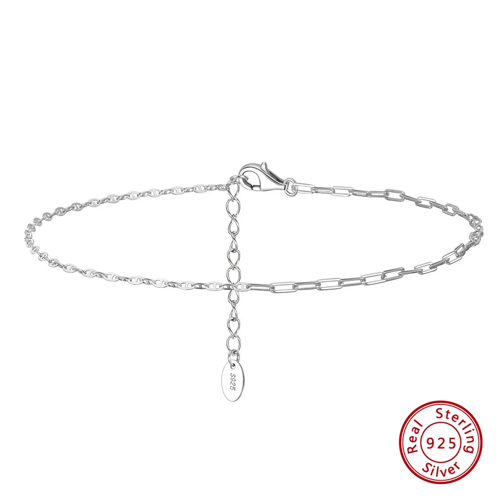 Rinntin Genuine 925 Sterling Silver Ball Faceted Bead Chain Anklets Fashion Women Summer Foot Bracelet Ankle Straps Jewelry SA80