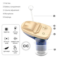2025 Best Elderly Hearing Aid ITE Deaf The Listening Device Mini Wireless Sound Amplifier Invisible Hearing Aids Headphones