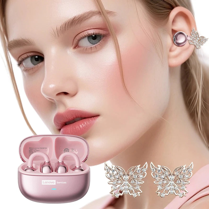 Lenovo LE302 HIFI Stereo Sports Ear Clip Earphones OWS Bluetooth 6.0 Headset Noise Cancelling Headphones Long Endurance Earbuds