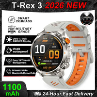 2026 New T-Rex3 Pro GPS Tracker 1100mAh Smartwatch Men 120-Day Standby Clock Rugged Outdoor Sport 10ATM Waterproof Call Watches