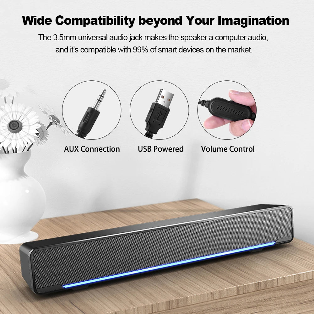Soundbar Wired And Wireless Bluetooth 5.0 Speaker For TV Soundbar With Subwoofer Wireless Bluetooth Sound Bar For TV Laptop