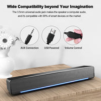 Soundbar Wired And Wireless Bluetooth 5.0 Speaker For TV Soundbar With Subwoofer Wireless Bluetooth Sound Bar For TV Laptop
