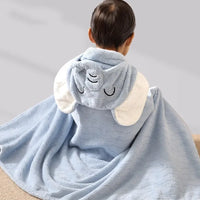 Cute Cartoon Baby Ins Cotton Bath Towel Children Hooded Towel Thickened Absorbent Baby Bathrobe Infant Soft Swaddle Blanket
