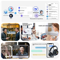 HYUNDAI X1PRO Bluetooth 6.0 Headphone,With Magnetic Touch Control LED Screen,AI Wireless Translation Earphones,100+ Languages