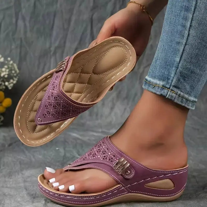 Women's Casual Beaded Flat Sandals, Bohemian Ankle Bracelet Flip Flops, Summer Beach Vacation Shoes for Women