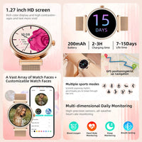 New Luxury Diamond Smart Watch Women Bluetooth Call Smartwatch Heart Rate Health Monitor Smartwatches Waterproof Bracelet Ladies