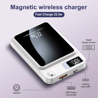 10000mAh Magnetic Wireless Power Bank PD22.5W Fast Charging Portable External Battery Adapter For Magsafe iPhone Huawei Samsung
