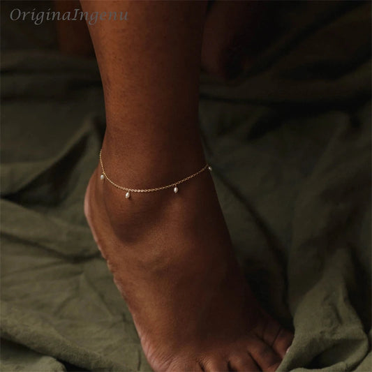 Handmade 14K Gold Filled Pearl Anklet High Quality Freshwater Pearl Jewelry Tarnish Resistant Bracelet Vintage Anklet For Women