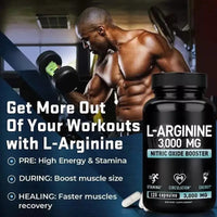 L Arginine 3000mg Capsules - 120 Capsules Nitric Oxide Supplement for Sport, Muscle and Energy - L-Arginine Nitric Oxide Booster