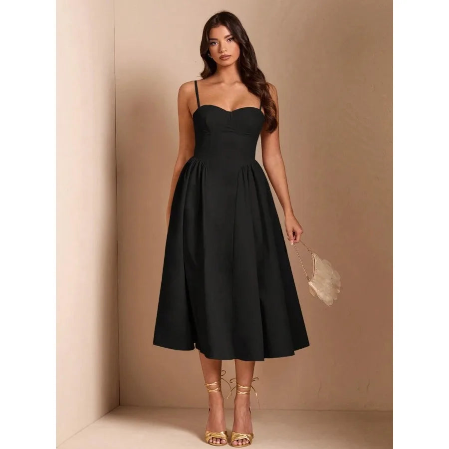 【New style】 BAE Elegant Women Long Tulle Dress, Suitable For Casual Date, Outing, Nightclub Party, Autumn Season, Summer Dresse