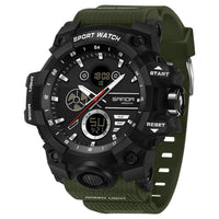 SANDA Men's Outdoor Military Watch 50M Waterproof Digital Wristwatch Stopwatch Alarm LED Light Sport Wristwatch