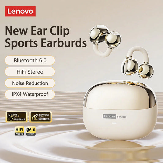 Lenovo LE302 HIFI Stereo Sports Ear Clip Earphones OWS Bluetooth 6.0 Headset Noise Cancelling Headphones Long Endurance Earbuds