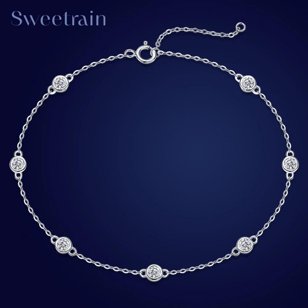 3mm Bubble Moissanite Bracelets for Women Certified Original 18k Gold Plated 925 Silver Full Diamond Bezel Bracelet Fine Jewelry