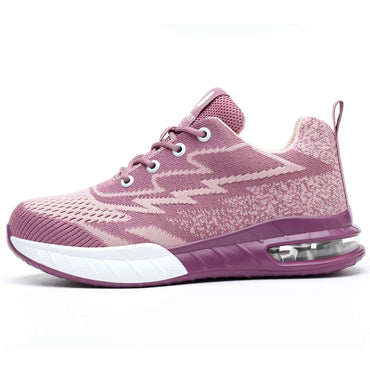 Women's Safety Shoes with Air Cushion Sole Work Shoes Comfortable Breathable Lightweight Safety Footwear