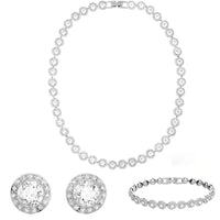 2025 New Light Luxury Round Necklace Pendant Earnail Bracelet, High Jewelry Set, Daily Wear, Party Essential - Anniversary Gift