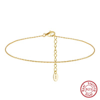 Rinntin Genuine 925 Sterling Silver Ball Faceted Bead Chain Anklets Fashion Women Summer Foot Bracelet Ankle Straps Jewelry SA80