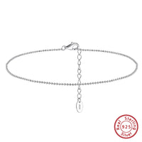 Rinntin Genuine 925 Sterling Silver Ball Faceted Bead Chain Anklets Fashion Women Summer Foot Bracelet Ankle Straps Jewelry SA80