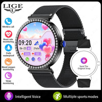 New Luxury Diamond Smart Watch Women Bluetooth Call Smartwatch Heart Rate Health Monitor Smartwatches Waterproof Bracelet Ladies