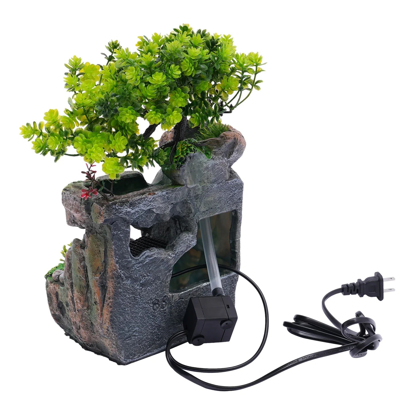 Mini Tabletop Rockery Fountain Waterfall Feng Shui Desktop Rockery Landscape Water Sound Indoor Desk Decoration for Home Office