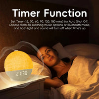 Wake Up Light Sunrise Alarm Clock White Noise Sound Machine Bluetooth Speaker Color Changing Night Lights for Bedroom Ideal Gift