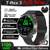 2026 New T-Rex3 Pro GPS Tracker 1100mAh Smartwatch Men 120-Day Standby Clock Rugged Outdoor Sport 10ATM Waterproof Call Watches