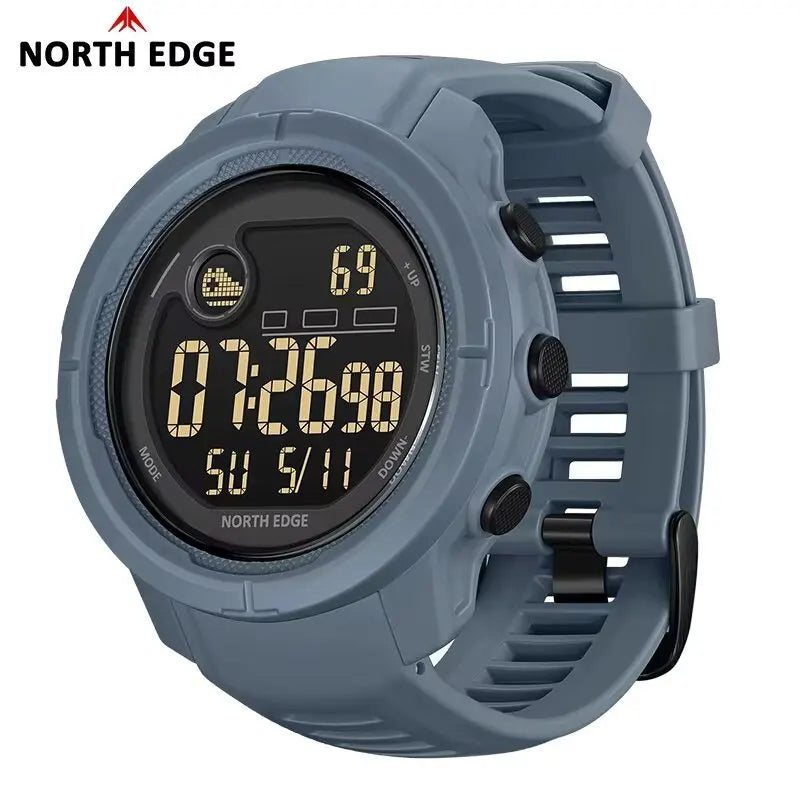 NORTH EDGE NEW MARS 5 Men's Digital Watch Outdoor Military Sports LED Watches Waterproof 50M HR & SpO₂ Smartwatch For Men Women