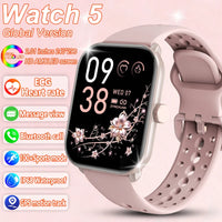 New Watch 5 Smart Watch Women AMOLED Screen Fitness Tracker Heart Rate ECG GPS Track Waterproof Call Smartwatch For IOS Android