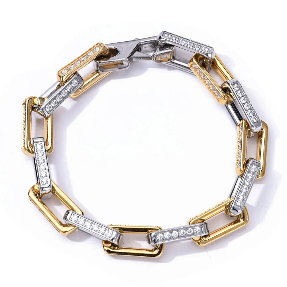 2024 Fashion High Luxury Bamboo Bracelet for Men and Women, Non-fading Titanium Steel Zircon Hip-hop Jewelry Accessories