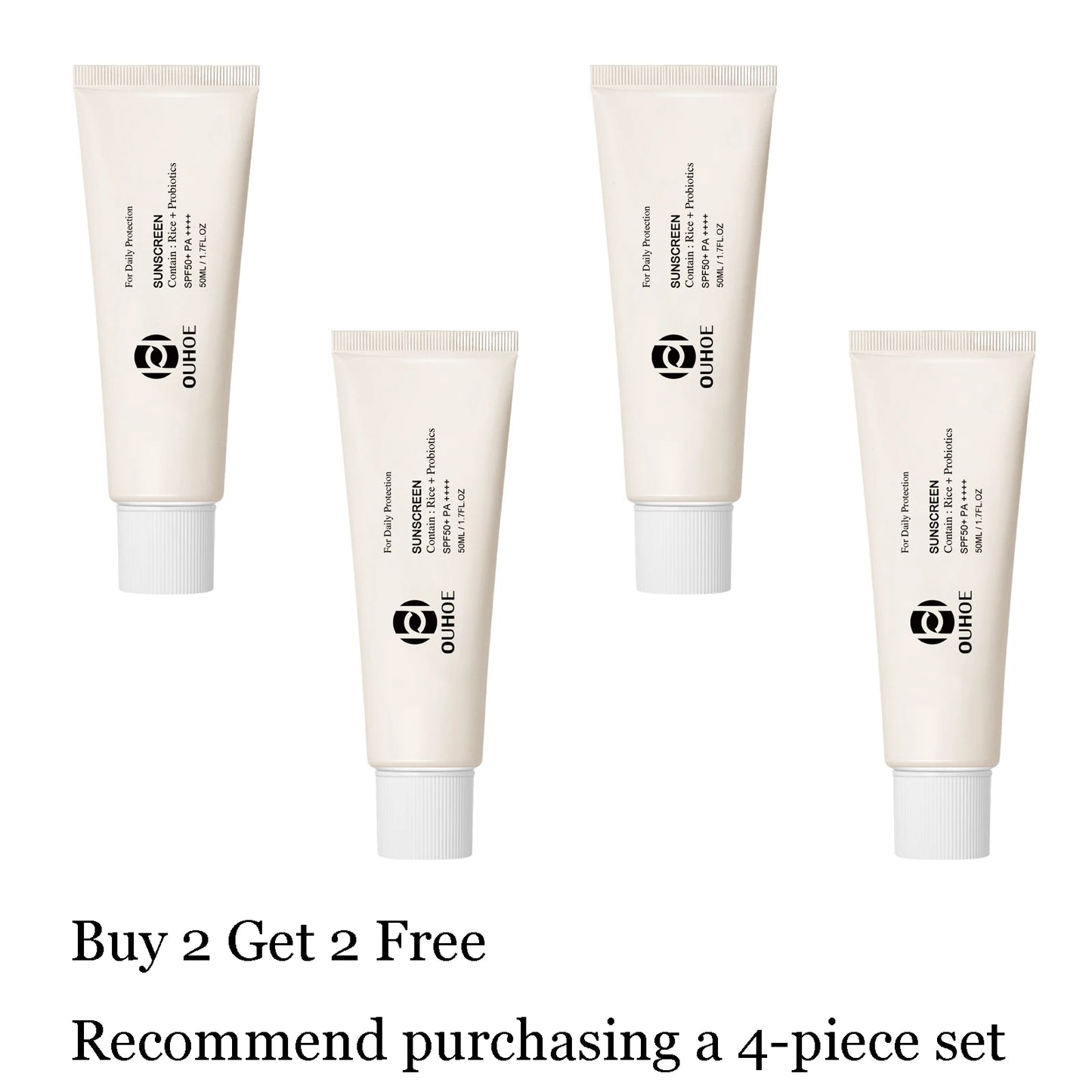 50ML Spf 50 Rice Sunscreen Cream Outdoor UV Protection Moisturizing Soothing Redness Sweatproof Prevent Sunburn Sunblock Lotion