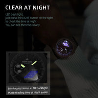 NORTH EDGE MERCURY Men's Military Digital Watch Stopwatch Waterproof 50M Sports Watches World Time