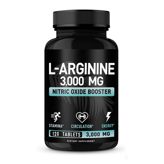 L Arginine 3000mg Capsules - 120 Capsules Nitric Oxide Supplement for Sport, Muscle and Energy - L-Arginine Nitric Oxide Booster